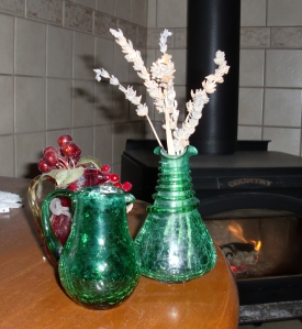 Some Fenton glass vases.
